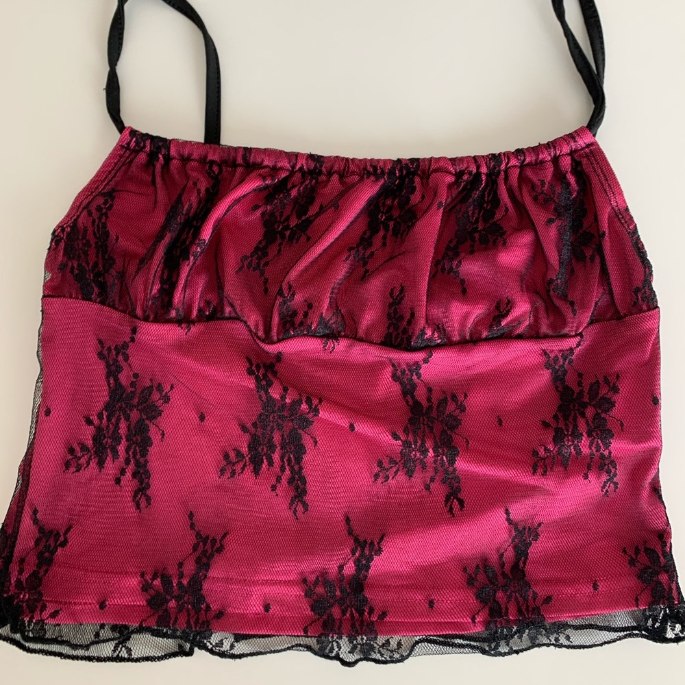 Pink lace tank